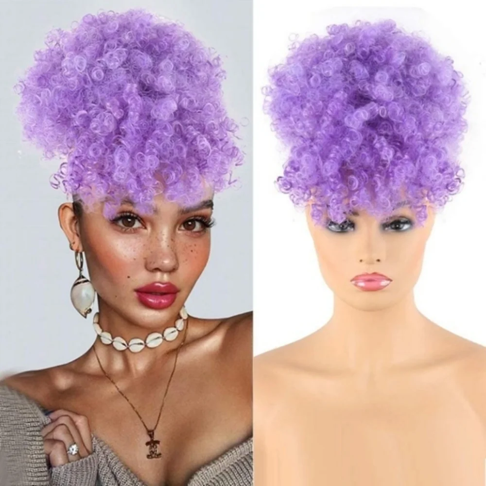 Blooming Hair Drawstring Ponytail With Bang